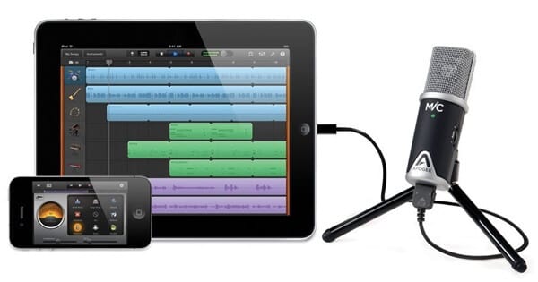 With Apogee MiC 96K you can record audio via iPhone and iPad