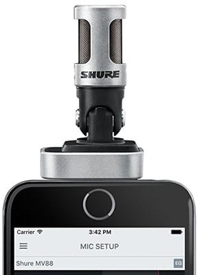 Shure MV88 - best small diaphragm condenser microphone
